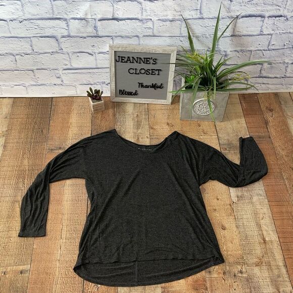 Everlane Grey Long Sleeve Top rayon size S - Picture 7 of 12